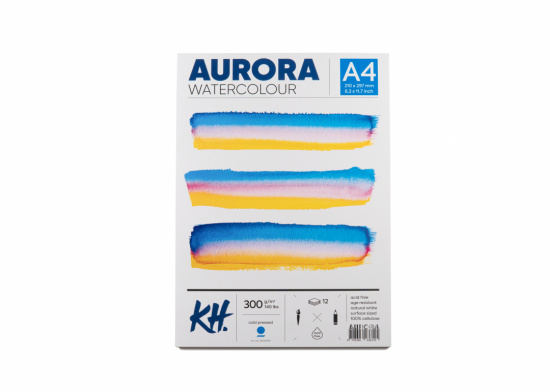 Альбом-склейка для акварели Aurora Cold А4 12 л 300 г/м² 100% целлюлоза sela25