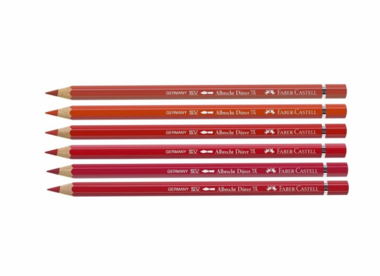 Набор акварельных карандашей Faber-Castell "Durer" красные оттенки, 6шт