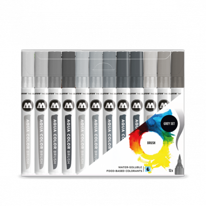 Набор маркеров "Aqua color brush" Grey Set