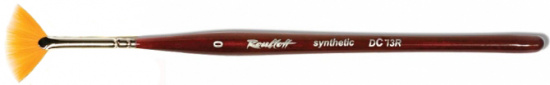 Кисть синтетика веерная короткая ручка "dC73R" №0 для дизайна ногтей