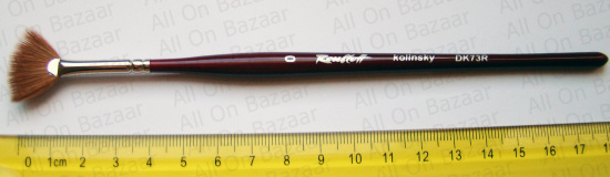 Кисть колонок веерная короткая ручка "dK73R" №0 для дизайна ногтей  sela25