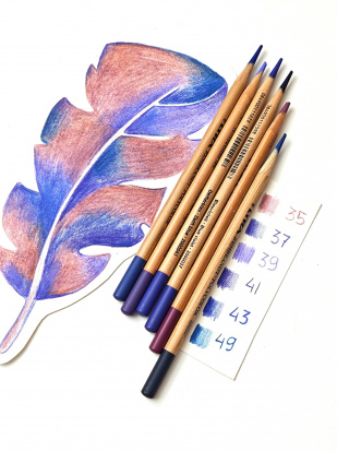 Набор цветных карандашей "Rembrandt Polycolor" сине-фиолетовые оттенки, 6шт