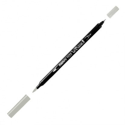 Маркер-кисть двусторонняя "Le Plume II", кисть и ручка 0,5мм, серый пепел