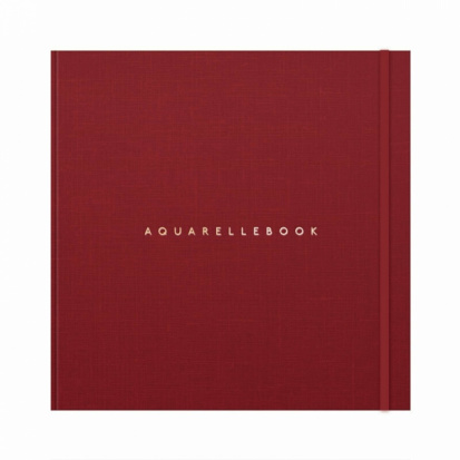 Скетчбук для акварели "Aquarellebook" 25х25 см, 24 л, 300г/м2, хлопок, обложка Винный