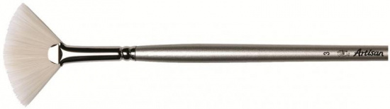 Кисть синтетика веерная корткая ручка "Artisan" №3 для водорастворимого масла sela