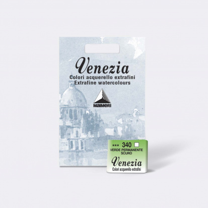 Акварельные краски "Venezia" зеленый стойкий темный, кювета 1,5 ml
