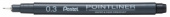Линер Pentel Pointliner 0,3 мм, черные чернила