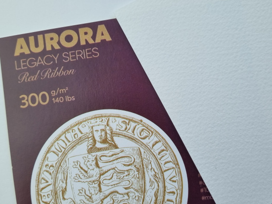 Альбом-склейка для акварели Aurora Red Ribbon Rough 10х20 см 12 л 300 г/м² 100% хлопок sela25