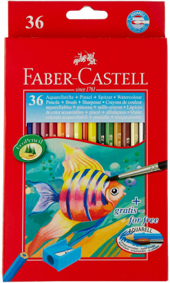 FABER-CASTELL Акварельные карандаши "Fish design" с кисточкой