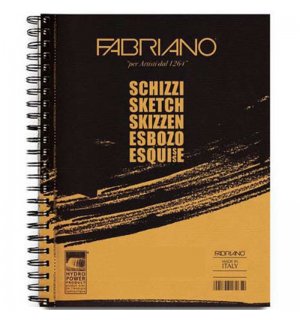 Блокнот для зарисовок "Schizzi" 90г/м2 А4 мелкозернистая темная обложка 120л спираль