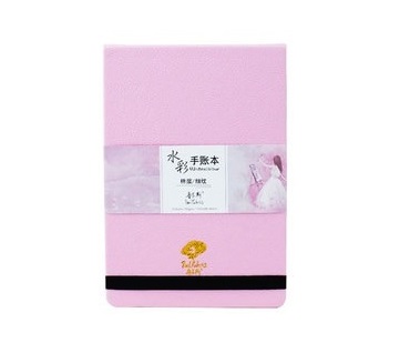 Скетчбук для акварели розовый с резинкой, 300 г/м2, А5 (134х192мм), 100% хлопка мелкозернистая, 20л