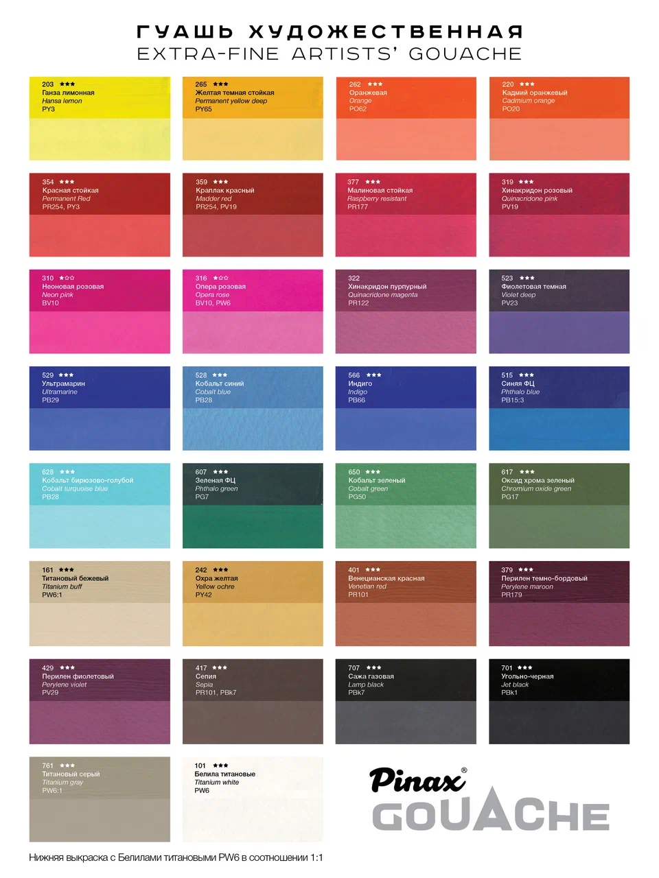 Набор гуашь художественная Pinax, 18 цветов, 20мл, картон Набор гуашь художественная Pinax, 18 цветов, 20мл, картон