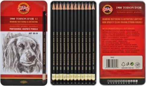 Набор графитовых карандашей 8В-2Н, 12 шт. 8В-2Н