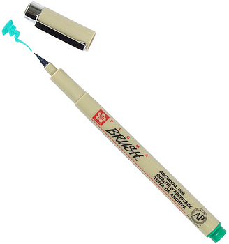 Ручка-кисть "Pigma Brush", Зелёный для графики
