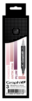 Набор маркеров "Graph IT" 3шт Romantic оттенки фиолетово-розовый