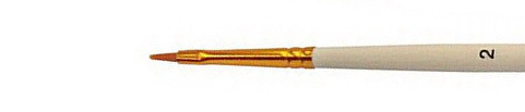 Кисть синтетика плоская, длинная ручка "1322" №2 для масла, акрила, гуаши, темперы