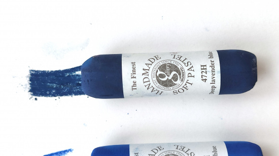 Пастель сухая мягкая круглая ручной работы №472, глубокий лавандово-синий