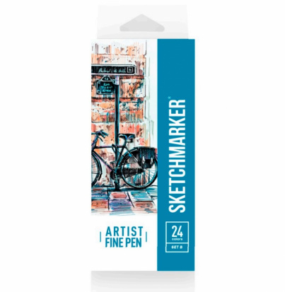 Набор капиллярных ручек Sketchmarker Artist fine pen Basic 2 24цв Набор капиллярных ручек Sketchmarker Artist fine pen Basic 2 24цв