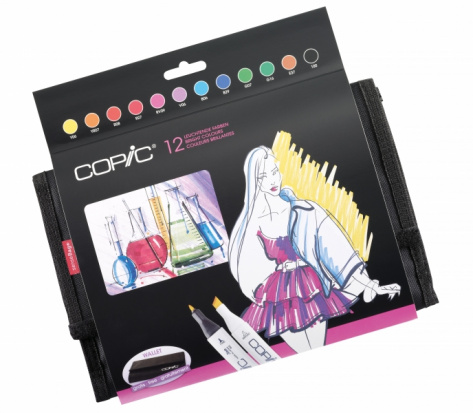 Набор маркеров Copic Classic яркие цвета 12цв в пенале 