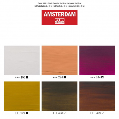 Набор акриловых красок "Amsterdam Standart" 6цв*20мл портрет