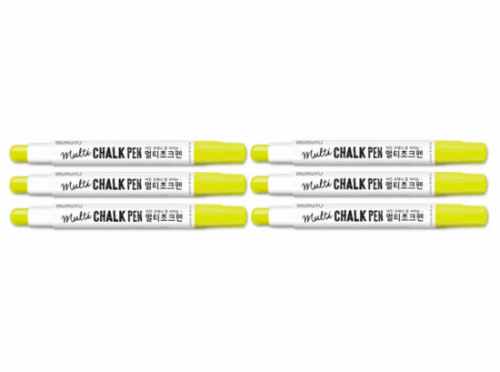 Маркер меловой для досок и стекла насыщенный жёлтый, 6шт