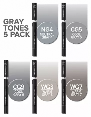 Набор маркеров Chameleon Gray Tones / серые тона 5 шт. sela