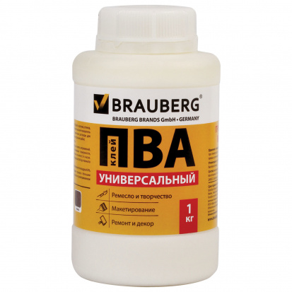 Клей ПВА, 1 кг, универсальный (бумага, картон, дерево)