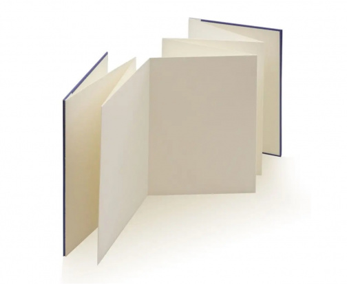 Скетчбук-гармошка для акв, голубой, 300 г/м2, А5 (до 148х21см), 50% хлопок,  среднезернистая sela25