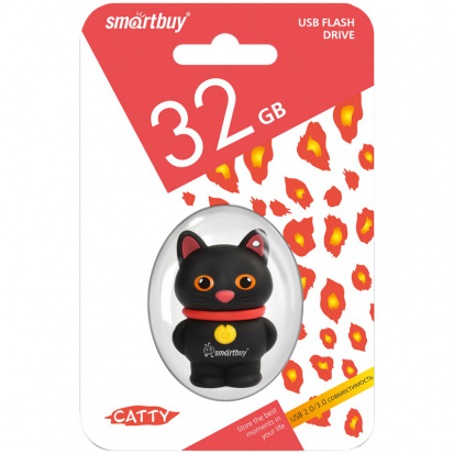 Память "Wild series" Котенок 32GB USB 2.0 Flash Drive, черный