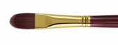Кисть художественная "Вернисаж", синтетика бордовая, плоскоовальная, длинная ручка №22