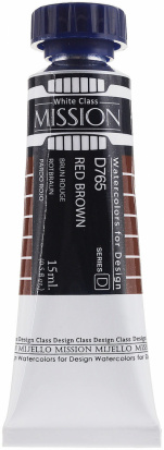 Акварель дизайнерская в тубах "Mission White", 15 мл 765 красно-коричневый sela