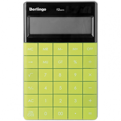 Калькулятор настольный "PowerTX", 12 разр., двойное питание, 165*105*13мм, зеленый