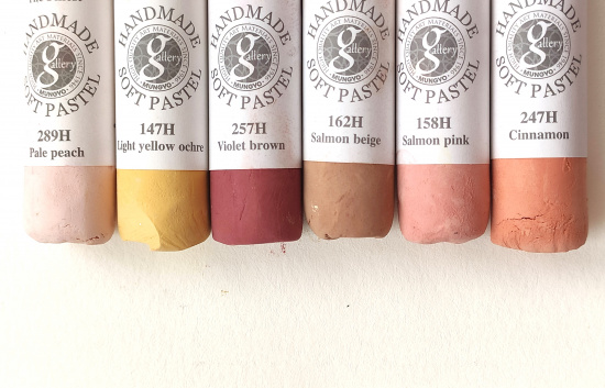 Пастель сухая мягкая круглая ручной работы №158, лососево-розовый