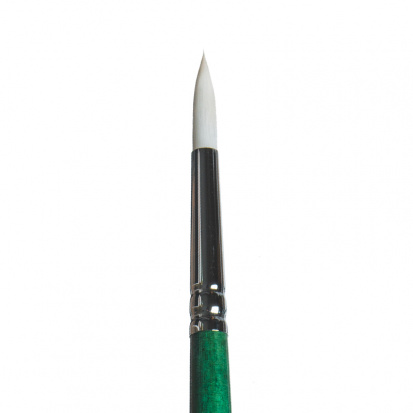 Кисть жемчужная синтетика, круглая, длинная ручка "1P1G" №6, для масла, акрила, гуаши, темперы