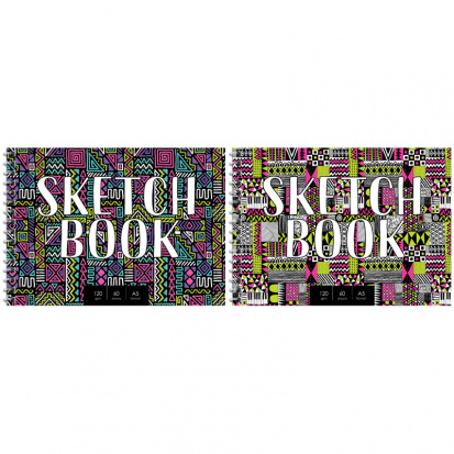 Скетчбук-блокнот для эскизов и зарисовок 60л. А5 на гребне "Sketchbook", 120г/м2