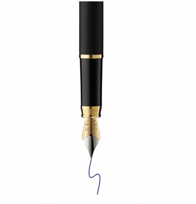 Ручка перьевая Luxor "Marvel" синяя, 0,8мм, корпус чёрный/золото