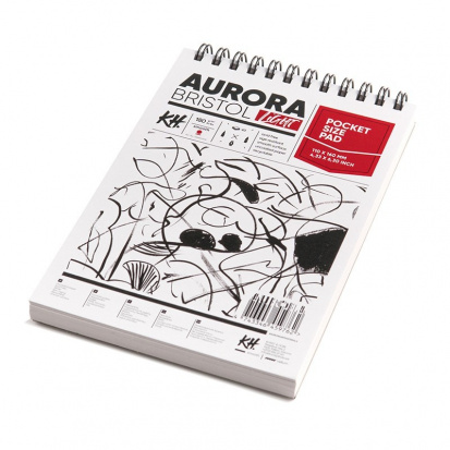 Альбом-склейка для графики Aurora Bristol 11x16см 40 листов, 180 г/м²  гладкий, альбомная ориентация