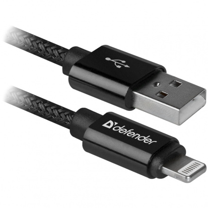 Кабель ACH01-03T PRO USB(AM) - Lightning(M), для Apple, 2.1A output, в оплетке, 1м, черный