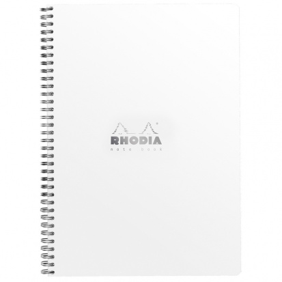 Бизнес-тетрадь 80л., A4+, клетка на гребне Rhodia "Classic. White", 80г/м2