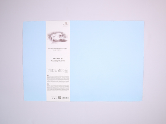Бумага акварельная "Кошки", голубая 40х60см, 400г/м2, 100% хлопка, 5 листов