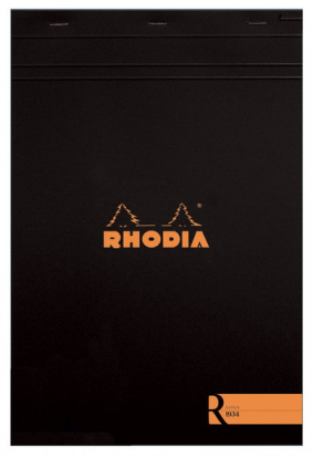 Блокнот с перфорацией «Rhodia 16» формата А5, обложка черная, 90г/м2, 70л