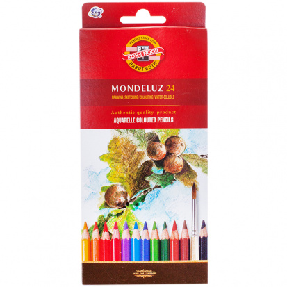 Набор карандашей акварельные "Mondeluz", 24цв., картон