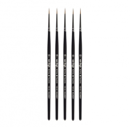 Набор кистей  "VanGogh 131" колонок круглая,  ручка короткая №1,5, 5шт