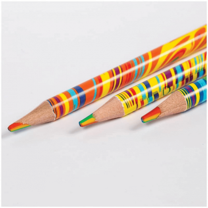 Карандаш "Енот и радуга" с многоцветным грифелем, кругл., заточен., ассорти sela25