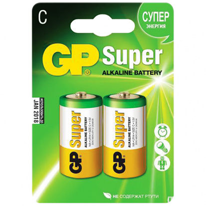 Батарейка GP Super C (LR14) 14A алкалиновая, BC2 (в упак. 2бат.)
