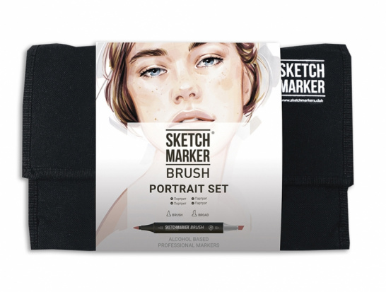 Набор маркеров Sketchmarker BRUSH Portrait Set 24шт портрет + сумка органайзер