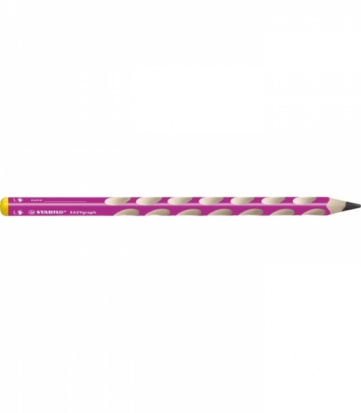 Чернографитовый карандаш "EasyGraph" с насечками для левшей, розовый корпус, твёрдость HB