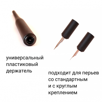 Набор для каллиграфии в блистере 5 предметов (держатель пластиковый для перьев+4 пера)