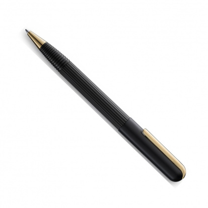 Ручка шариковая 260 "Imporium", Черный PVD/Золотое покрытие, M16, черный стержень, толщина линии 1мм
