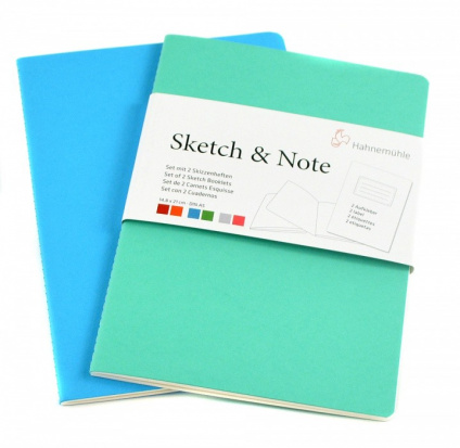 Набор блокнотов "Sketch&Note", 125 г/м2, А5, 2шт х 20л, Дельфин/Ментол